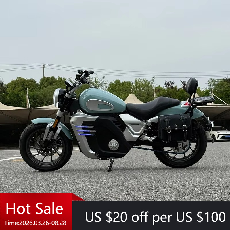 72V 5000W Electric Motorcycle - Retro Prince Central Racing Elektrikli Motosiklet,