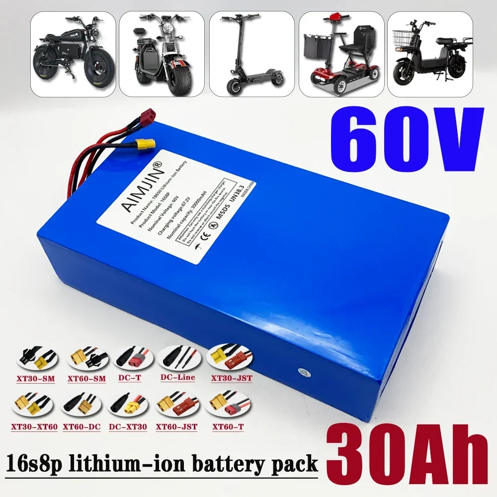 1000-3000W yüksek güçlü 60V 30 - 60V 30Ah Electric Scooter Battery incelemesi ve fiyatı