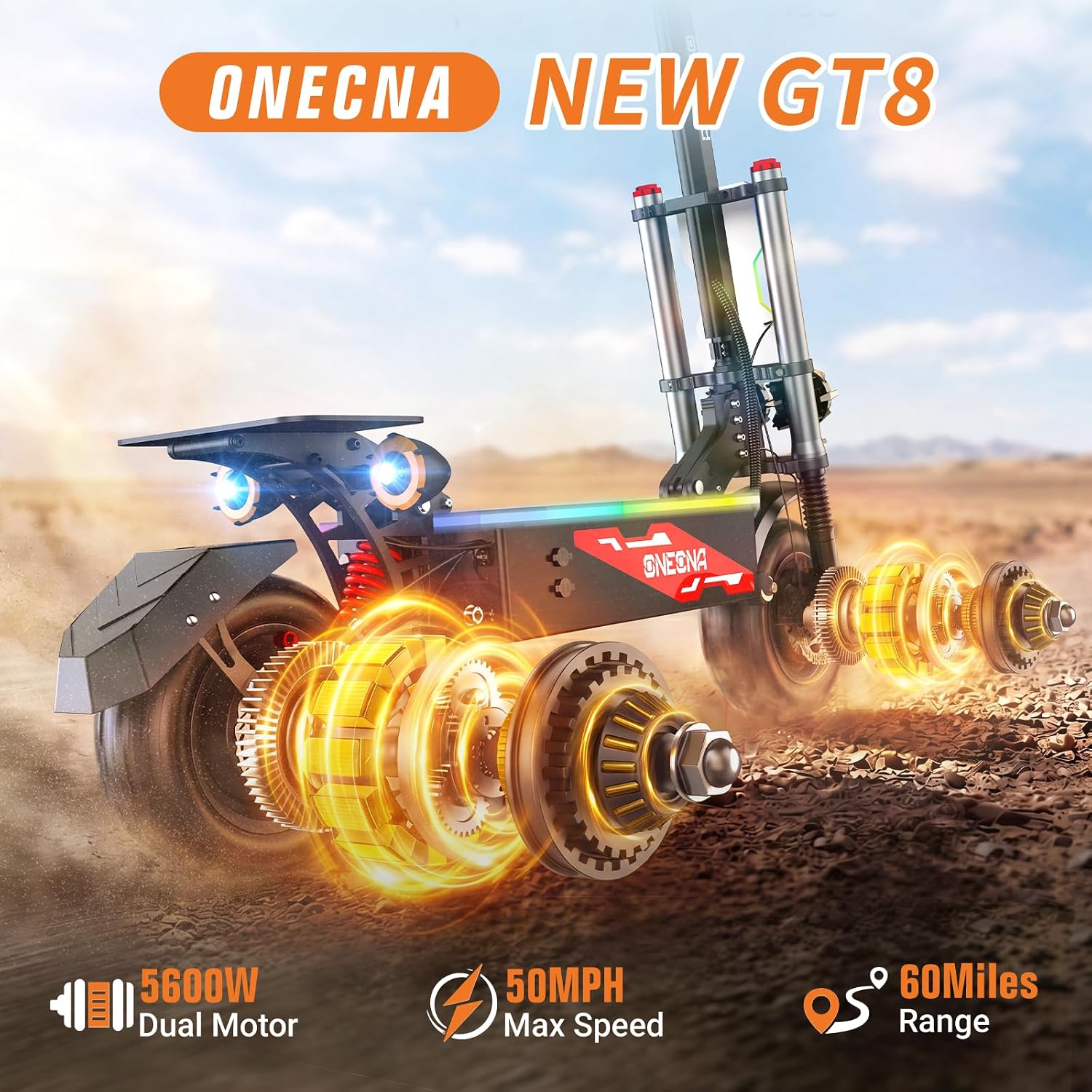 ONEONA GT8 Katlanabilir, Arazi - 60V 5600W Dual Motor Electric Scooter incelemesi ve fiyatı